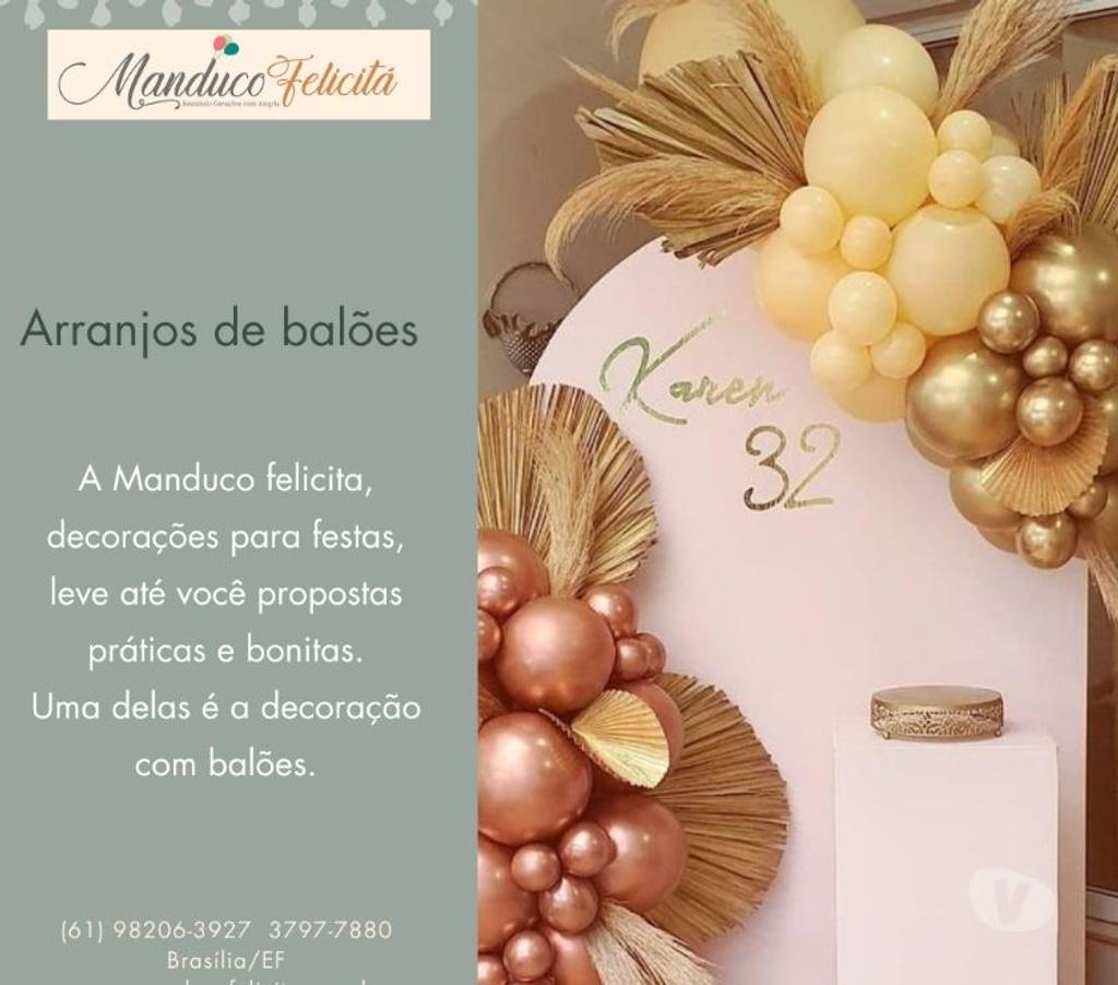 Serviços para eventos Brasilia DF Aguas Claras - Fotos para Decoração com Balões para Festas em BrasíliaDF