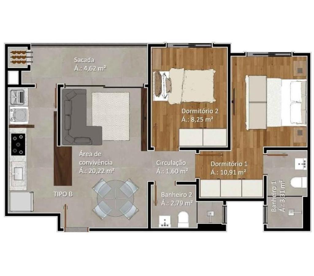 Apartamentos a venda Criciuma SC - Fotos para Residencial Universitário Home Club Criciúma