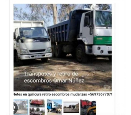 Fletes y Mudanzas - Transportes Huechuraba Santiago - Fotos de retiro de escombros en Huechuraba+56973677079 fletes hoy