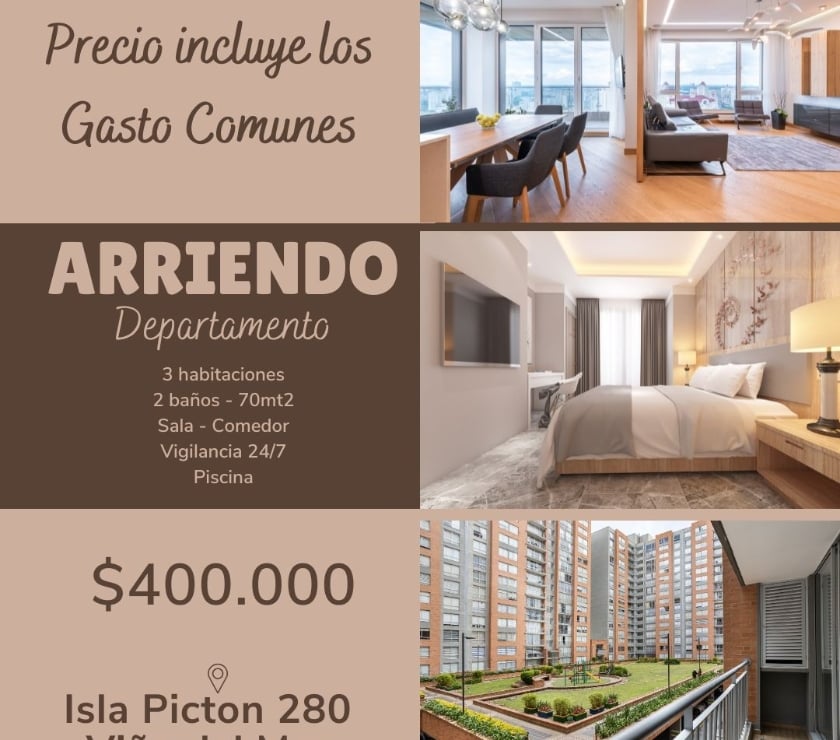 Arriendos Viña del Mar Valparaíso - Fotos de Arriendo depto 3d-2b-70mt2 Viña del Mar $400.000