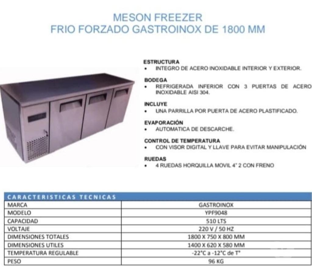 Electrodomésticos Cordillera Puente Alto - Fotos de MESON FREEZER CONGELADOR HORIZONTAL ACERO INOX. 510 LITROS