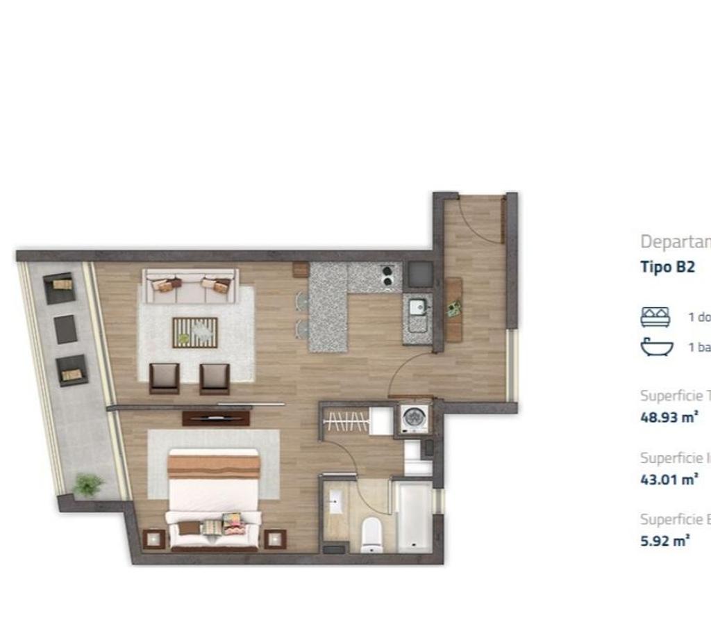 Bienes Raices Santiago Santiago - Fotos de Venta Dpto 1D-1B, 49m2, Metro República, Los Héroes Toesca