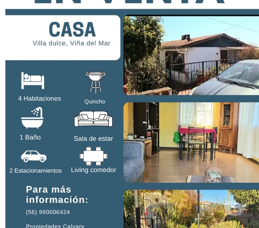 Bienes Raices Valparaíso Viña del Mar - Fotos de Casa en Villa dulce