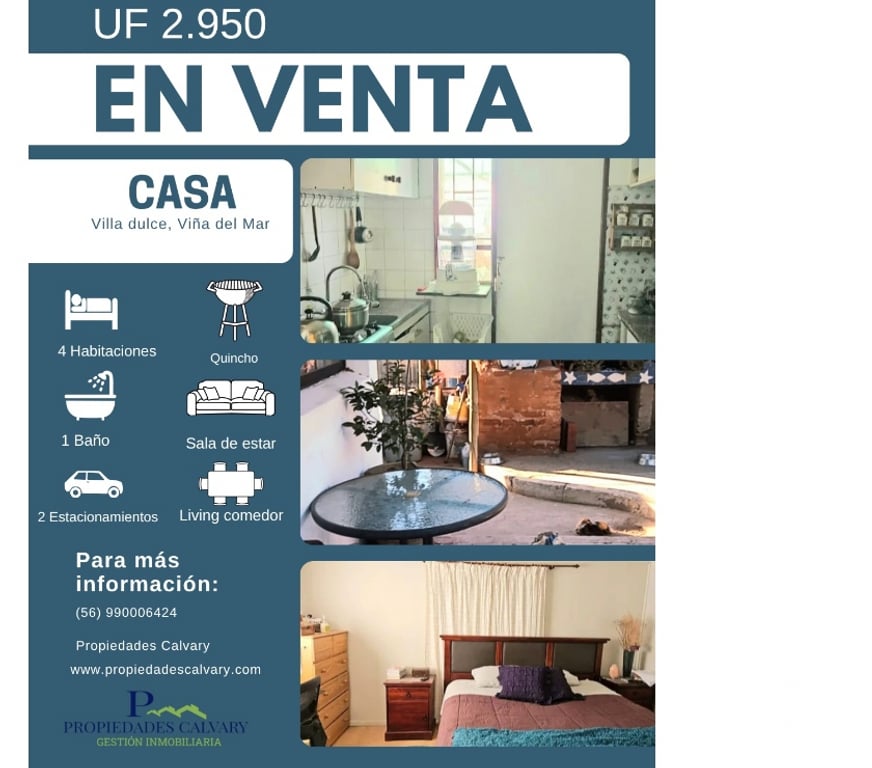 Bienes Raices Valparaíso Viña del Mar - Fotos de Casa en Villa dulce