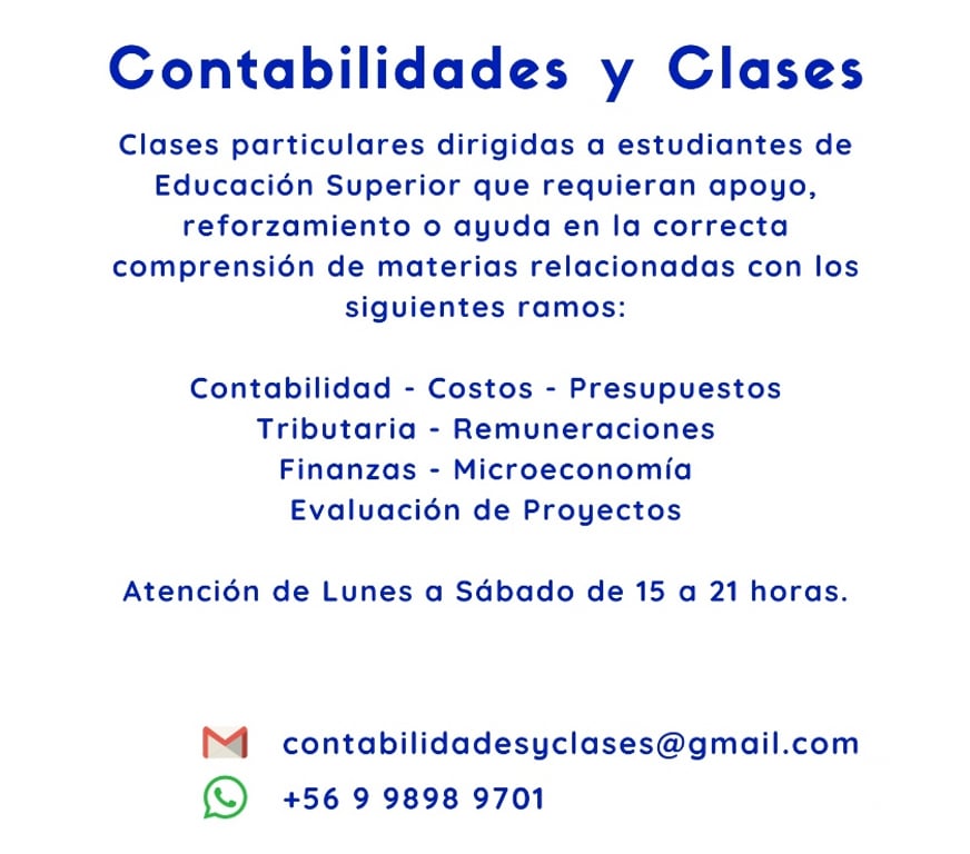 Clases Particulares de Apoyo Santiago Providencia - Fotos de Contabilidad Costos Presupuestos Finanzas Eval.Proyectos