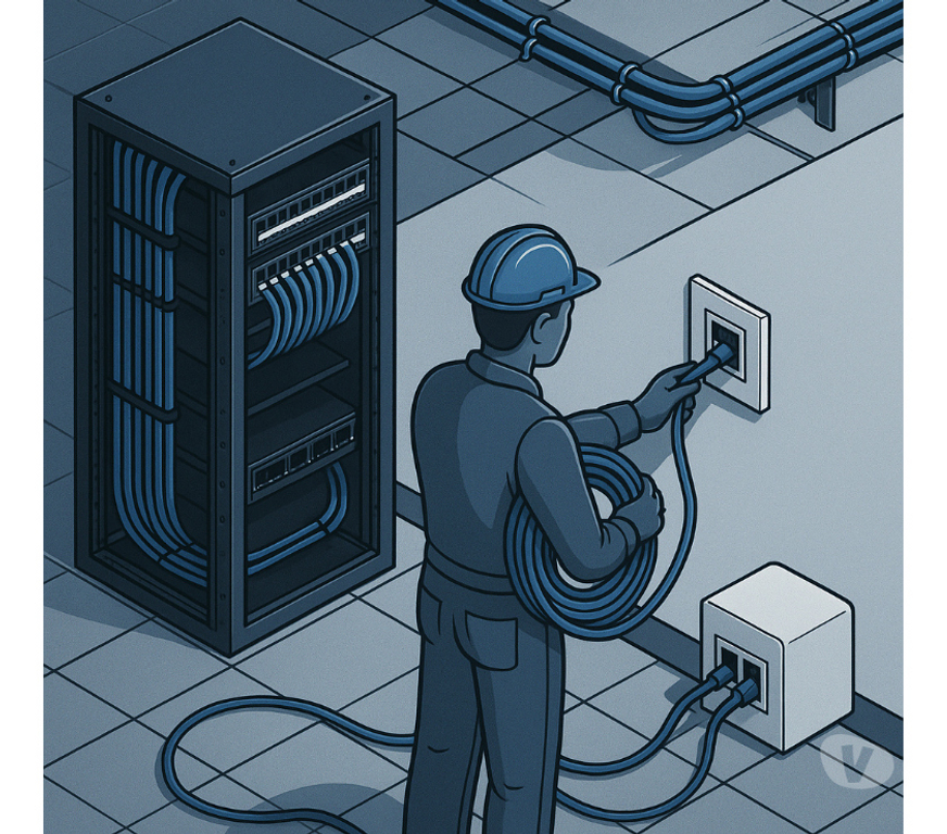 Servicios de Informática Cautín Temuco - Fotos de Instalación de Cableado Estructurado y Puntos de Red