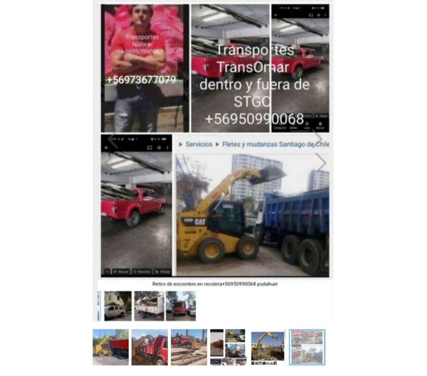 Fletes y Mudanzas - Transportes Chacabuco Colina - Fotos de arriendo retroexcavadora chicureo .escombros. +57973677079