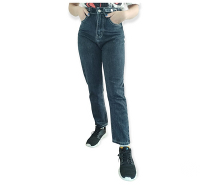 Ropa - Accesorios Ñuñoa Santiago - Fotos de Jeans Niñas Tiro Alto Azul Oscuro Trabas Cintura Talla Xs