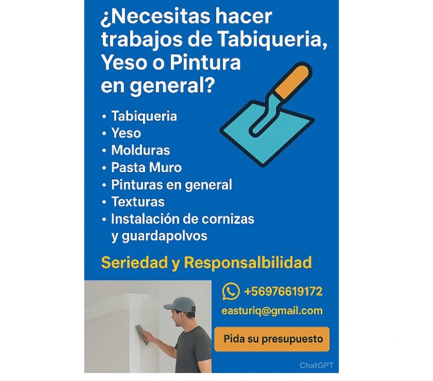 Reparaciones-Decoraciones Santiago La Florida - Fotos de Necesitas hacer trabajos de Yeso, Pintura o Tabiqueria?