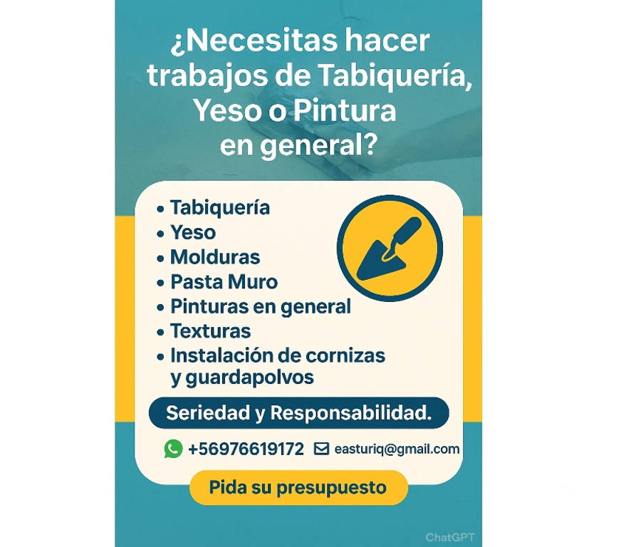 Reparaciones-Decoraciones Santiago La Florida - Fotos de Necesitas hacer trabajos de Yeso, Pintura o Tabiqueria?