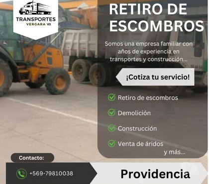Fletes y Mudanzas - Transportes Providencia Santiago - Fotos de Retiro de escombros, construcción, demolición PROVIDENCIA