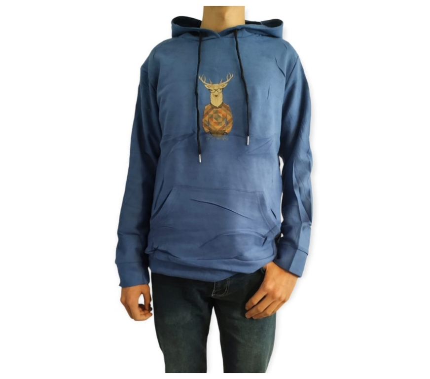 Ropa - Accesorios Santiago Ñuñoa - Fotos de Poleron Azul Canguro Con Gorro